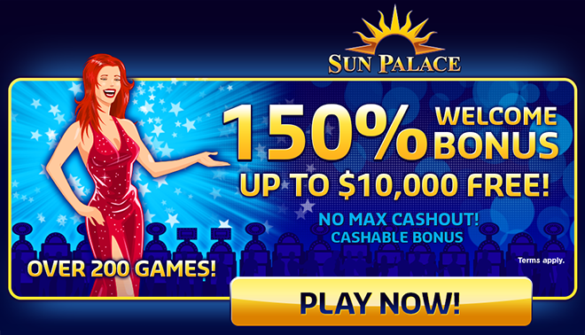 Sun Palace : over 200 games with welcome bonus up to ,000 free