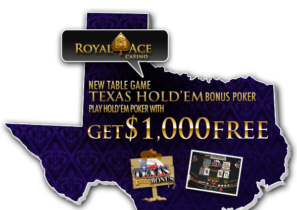 Royal Ace| Generic Promo | Up to 00 Free| Texas Hold’em Bonus Poker