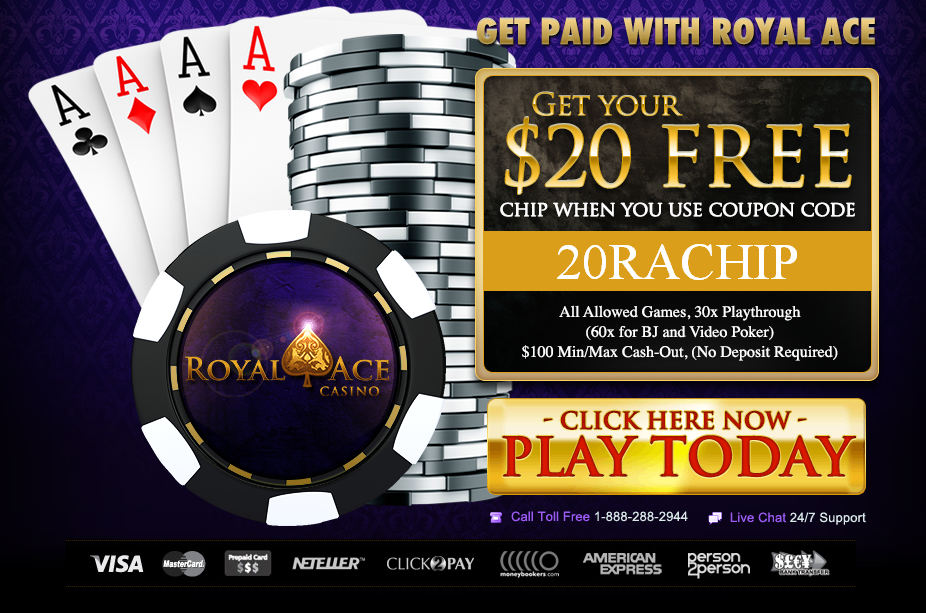 20 USD free chip offer from Royal Ace