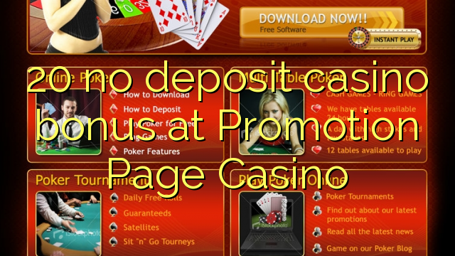 20 no deposit casino bonus at Promotion Page Casino