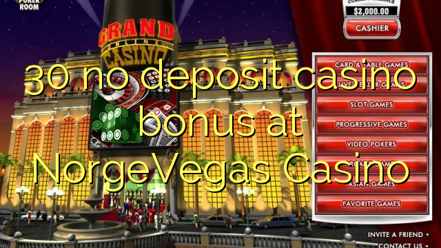 30 no deposit casino bonus at NorgeVegas Casino