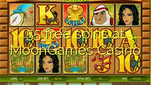 55 free spins at MoonGames Casino