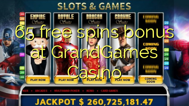 65 free spins bonus at GrandGames Casino