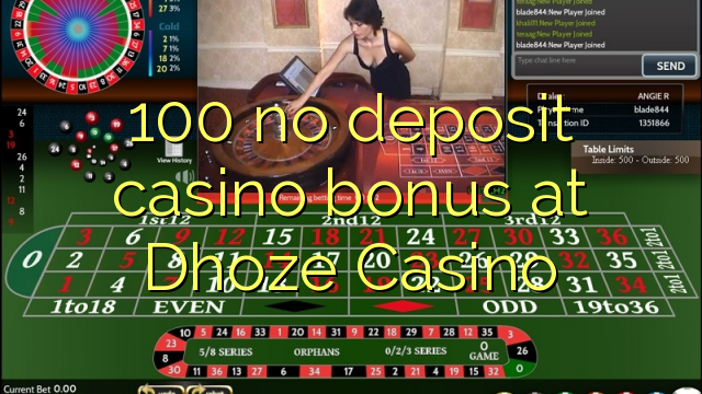 Ang 100 walay deposit casino bonus sa Dhoze Casino