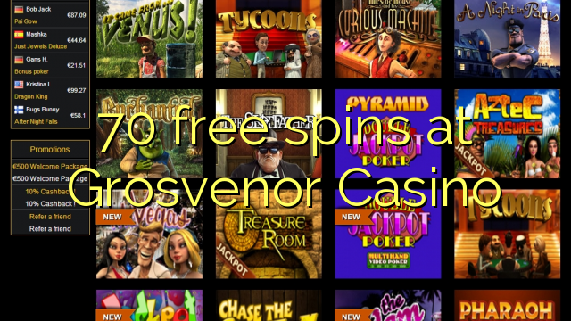 70 free spins at Grosvenor Casino