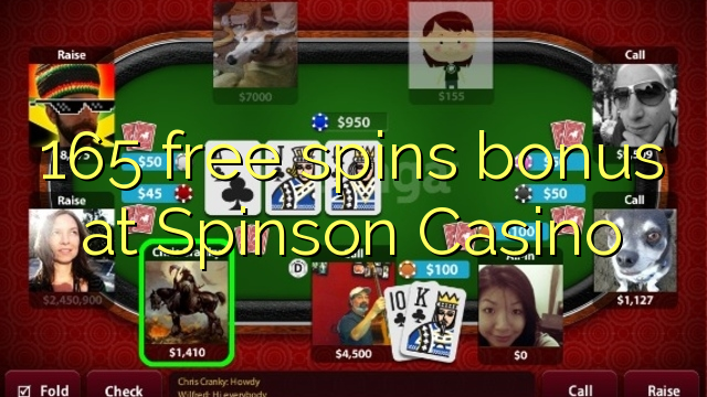 165 free spins bonus at Spinson Casino