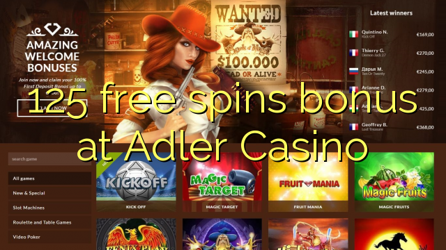 125 bepul Adler Casino bonus Spin