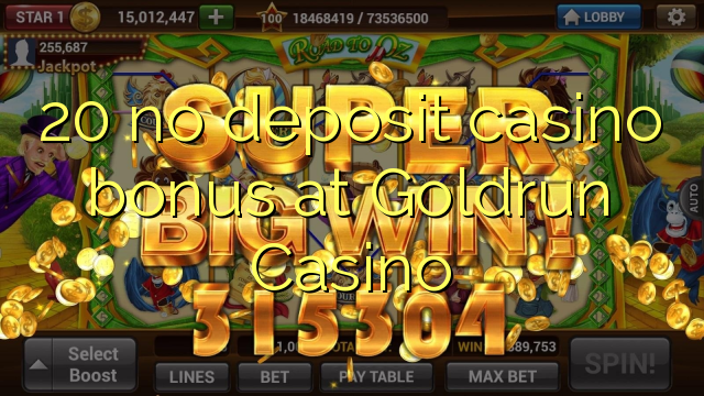 20 geen deposito bonus by Goldrun Casino