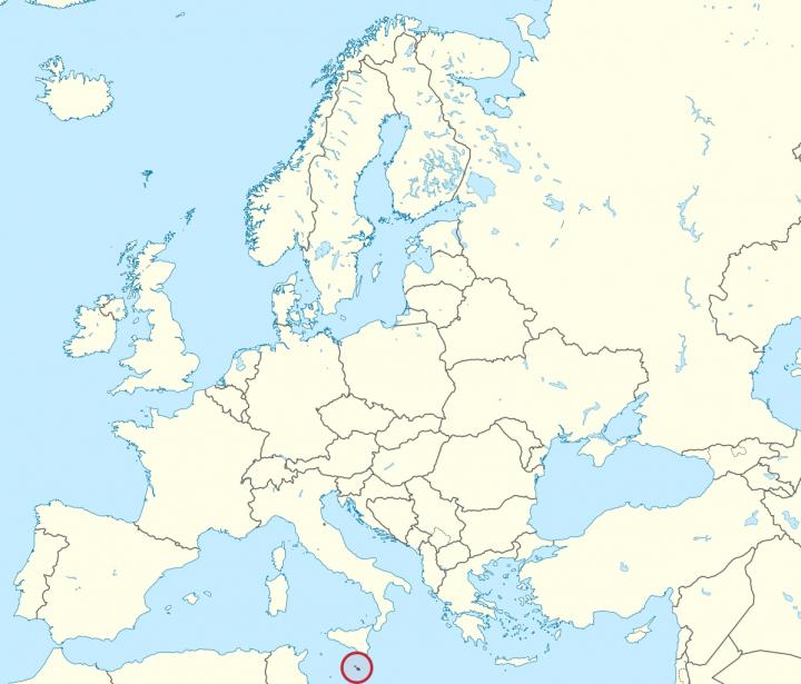 Malta on Map ee Europe