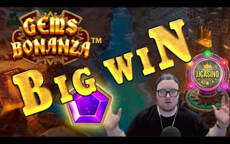 BIG WIN AT GEMS BONANZA!!! ONLINE CASINO SLOT WIN FROM JJCASINO´S LIVE STREAM