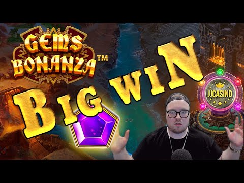 BIG WIN AT GEMS BONANZA!!! ONLINE CASINO SLOT WIN FROM JJCASINO´S LIVE STREAM