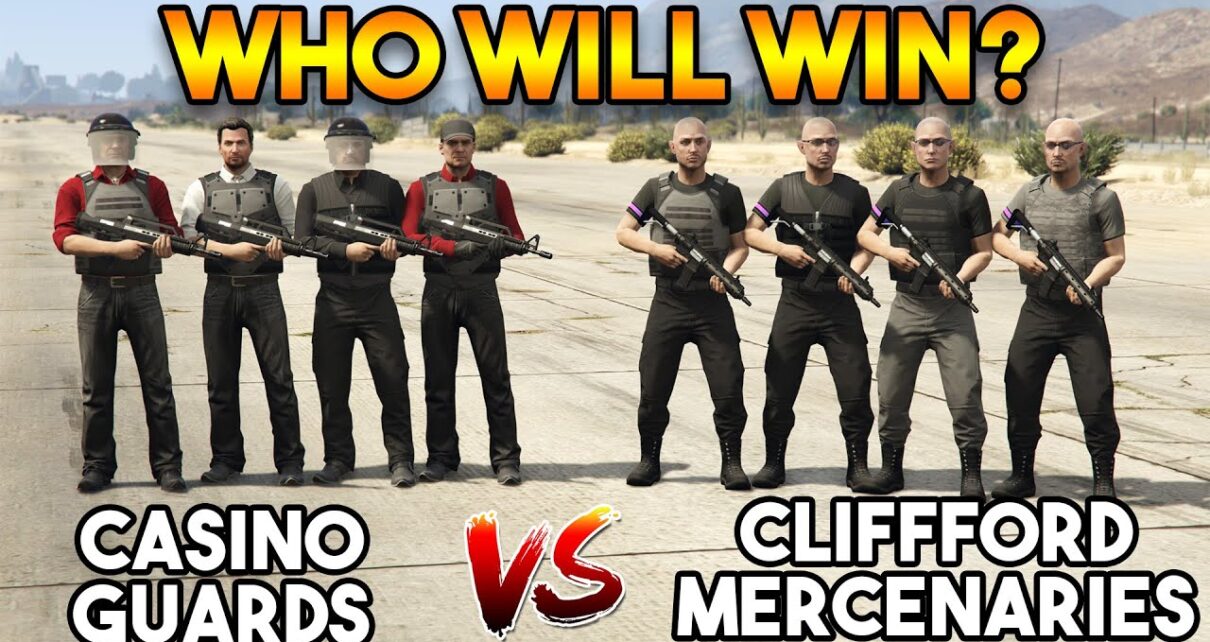 GTA 5 ONLINE : CASINO GUARDS VS CLIFFORD MERCENARIES (WHO IS BEST?)