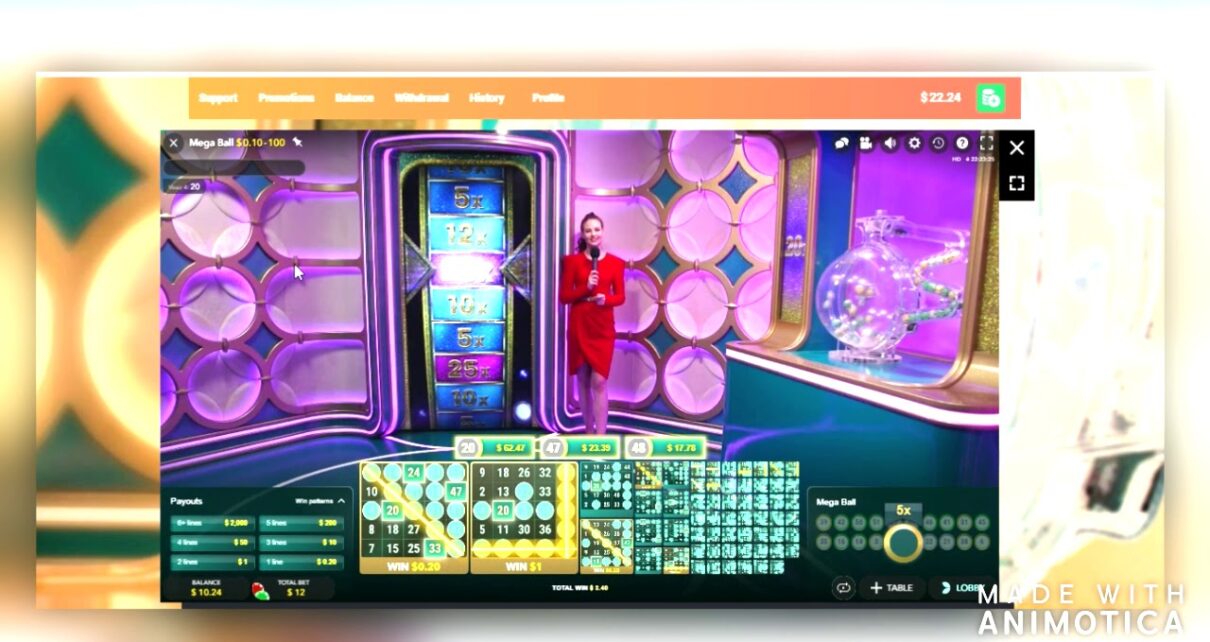 MEGA BALL ONLINE CASINO WITH LIVE HOST FIRST TIME PLAYING NEW GAME