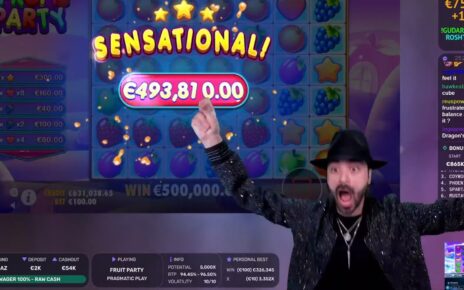 Roshtein Wins 500000€  Fruit Party – Online Casino Big Win in Slots