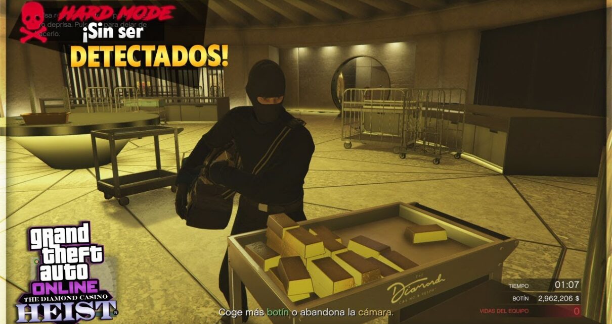 ¡GOLPE AL CASINO en SIGILO y SIN SER DETECTADOS! – 3 JUGADORES, lingotes de oro | GTA Online