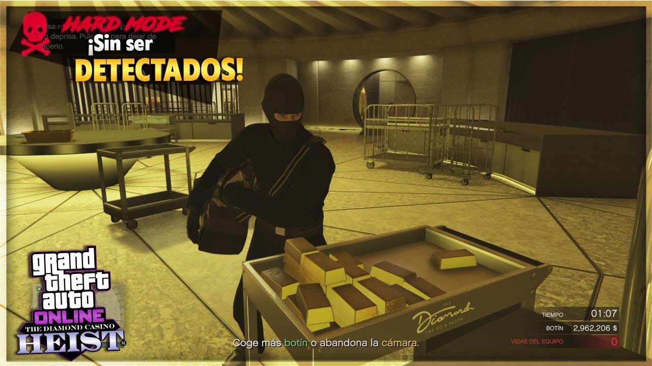 ¡GOLPE AL CASINO en SIGILO y SIN SER DETECTADOS! - 3 JUGADORES, lingotes de oro | GTA Online