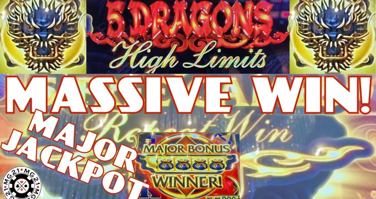 5 DRAGONS HIGH LIMITS MASSIVE HANDPAY MAJOR JACKPOT ~ Max Bet  Bonus Round Slot Machine Casino
