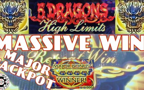 5 DRAGONS HIGH LIMITS MASSIVE HANDPAY MAJOR JACKPOT ~ Max Bet  Bonus Round Slot Machine Casino