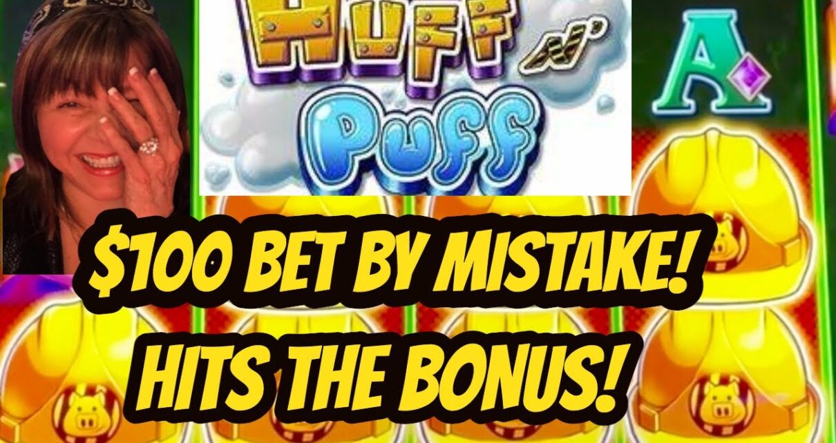 OMG! 0 BET by  MISTAKE BONUS! Jackpot on Huff N' Puff