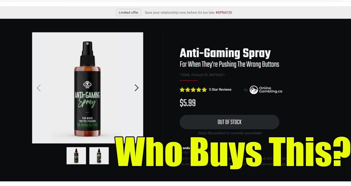 Online Casino Is Selling Anti Video Gamer Spray