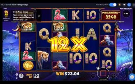 Online Casino Slots Nice Big Win At The Rhino Megaways