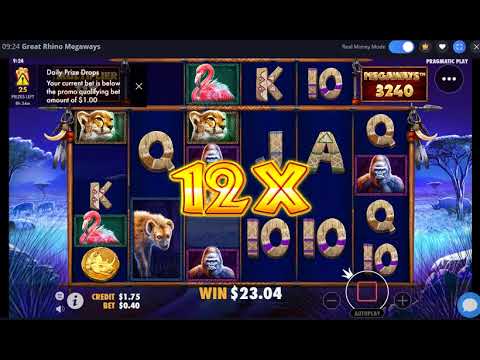 Online Casino Slots Nice Big Win At The Rhino Megaways