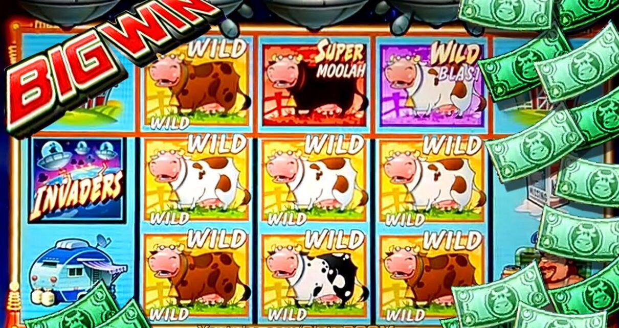 WILD HIT!!!! & BONUS!!! Invaders Attack from the Planet Moolah – CASINO SLOTS