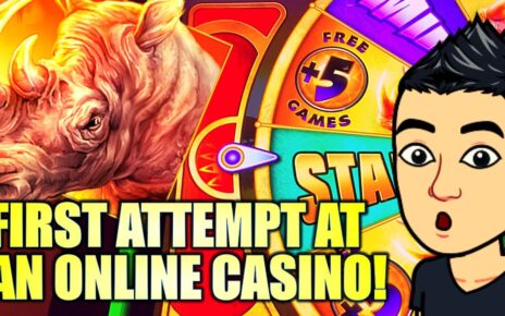 BIG WIN! MY FIRST ATTEMPT AT AN ONLINE CASINO!? RAGING RHINO RAMPAGE & WILLY'S HOT CHILLIES SLOT