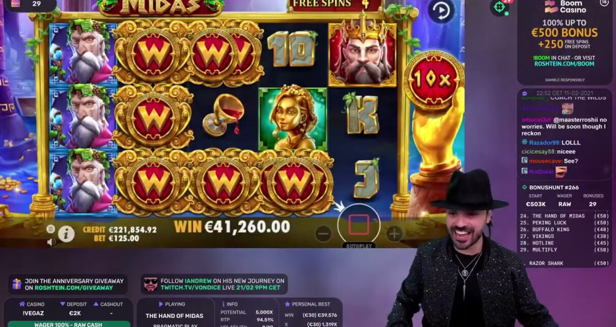 Roshtein Wins  THE HAND OF MIDAS  105 000€  Online Casino Big Win in Slots