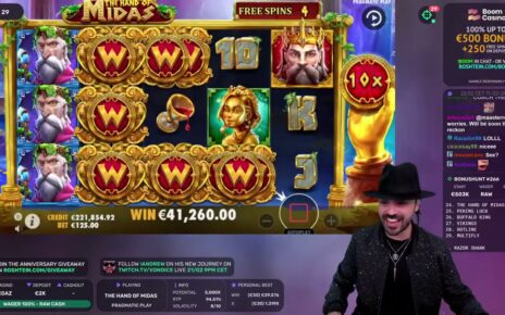 Roshtein Wins  THE HAND OF MIDAS  105 000€  Online Casino Big Win in Slots