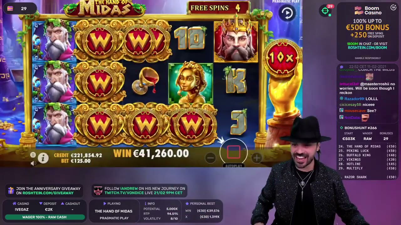 Roshtein Wins  THE HAND OF MIDAS  105 000€  Online Casino Big Win in Slots