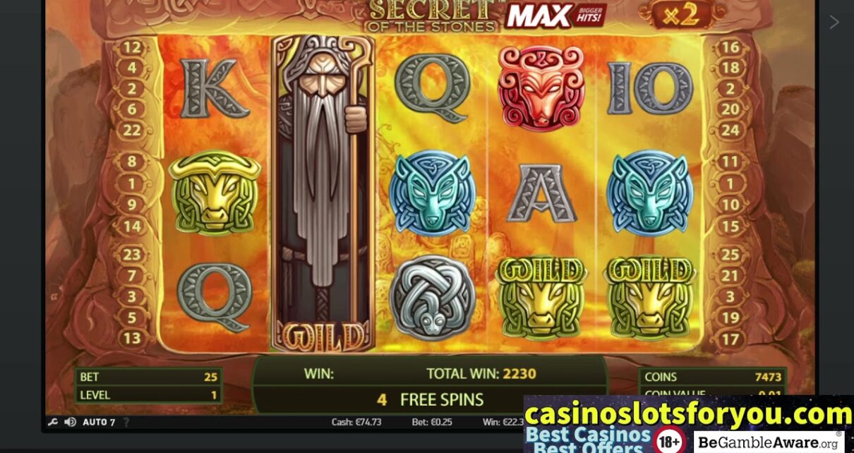 Secret of the Stones MAX, Online Casino Slots Bonus
