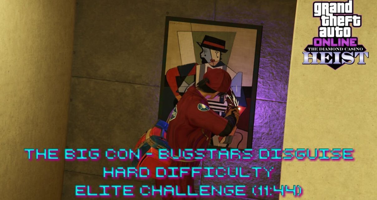 The Diamond Casino Heist: Big Con Approach, Bugstars Disguise (Elite Challenge – 11:44) – GTA Online
