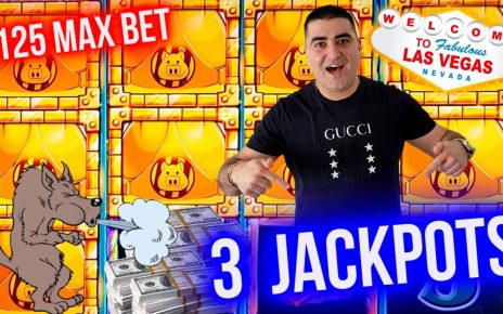 5 A Spins Huff N Puff Slot 3 HANDPAY JACKPOTS | Winning Money At Casino