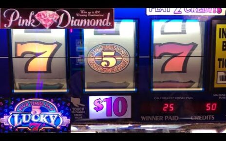 CLASSIC OLD SCHOOL HIGH LIMIT CASINO SLOTS:  FIVE TIME PAY LUCKY 7S + PINK DIAMOND SLOT PLAY!