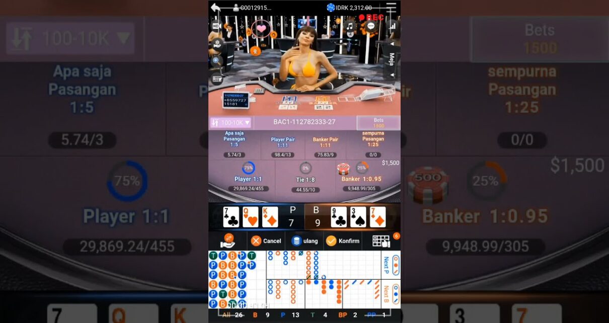 Profit Rp.1.925.000,- Main Baccarat Live Online WM Casino