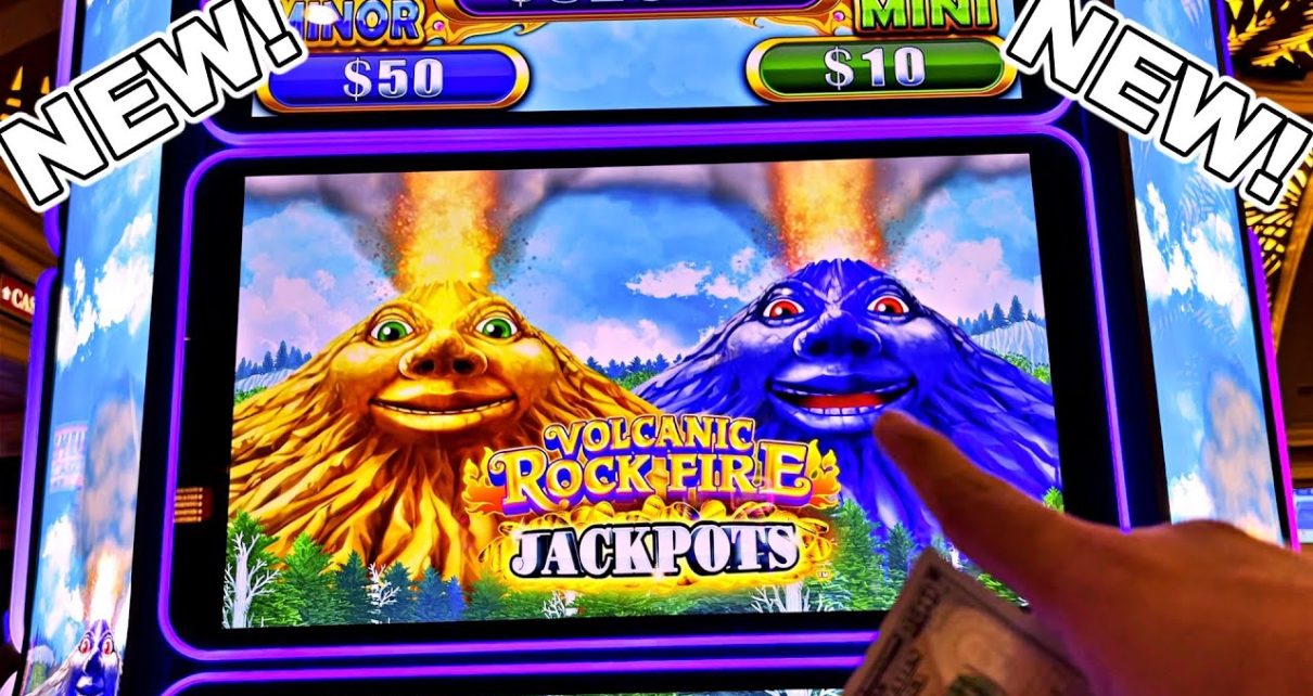 THE ALL NEW VOLCANIC stone FIRE JACKPOTS!!!! – New Las Vegas Rampart Casino Konami Slot Machine Bonus