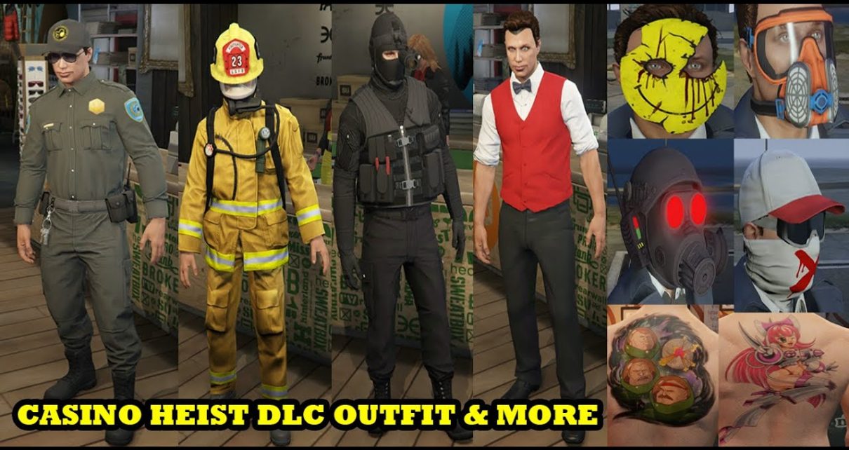 GTA ONLINE CASINO: ALL NEW HEIST OUTFITS / NEW MASKS & NEW TATTOOS (CASINO HEIST DLC UPDATE)