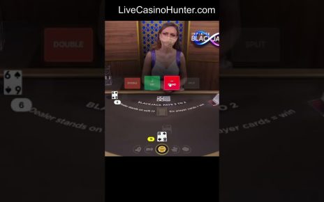 Live BlackJack Hit on 16 Get 21 Luck Dealer – Online Casino #shorts #livecasino #gambling