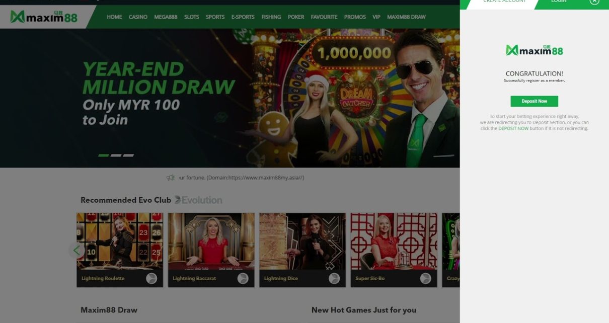 how to register at online casino