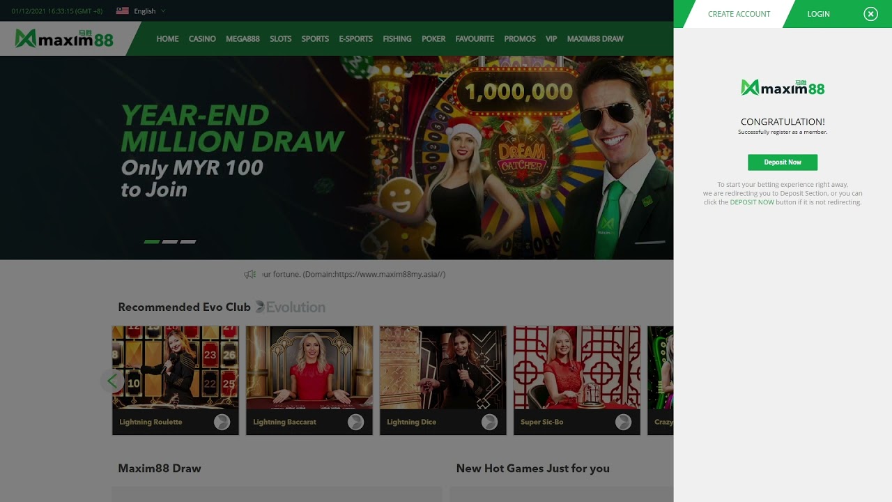 how to register at online casino