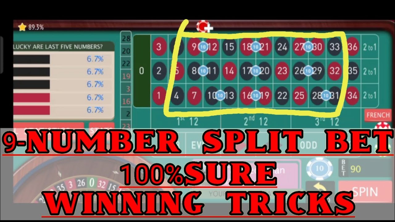 9-Split Bet Stretegy!! how to win Online Casino Game Roulett Tricks