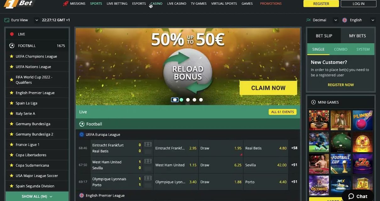 1Bet  | New In February (2022) Online Casino Sportsbook | Get High Bonus