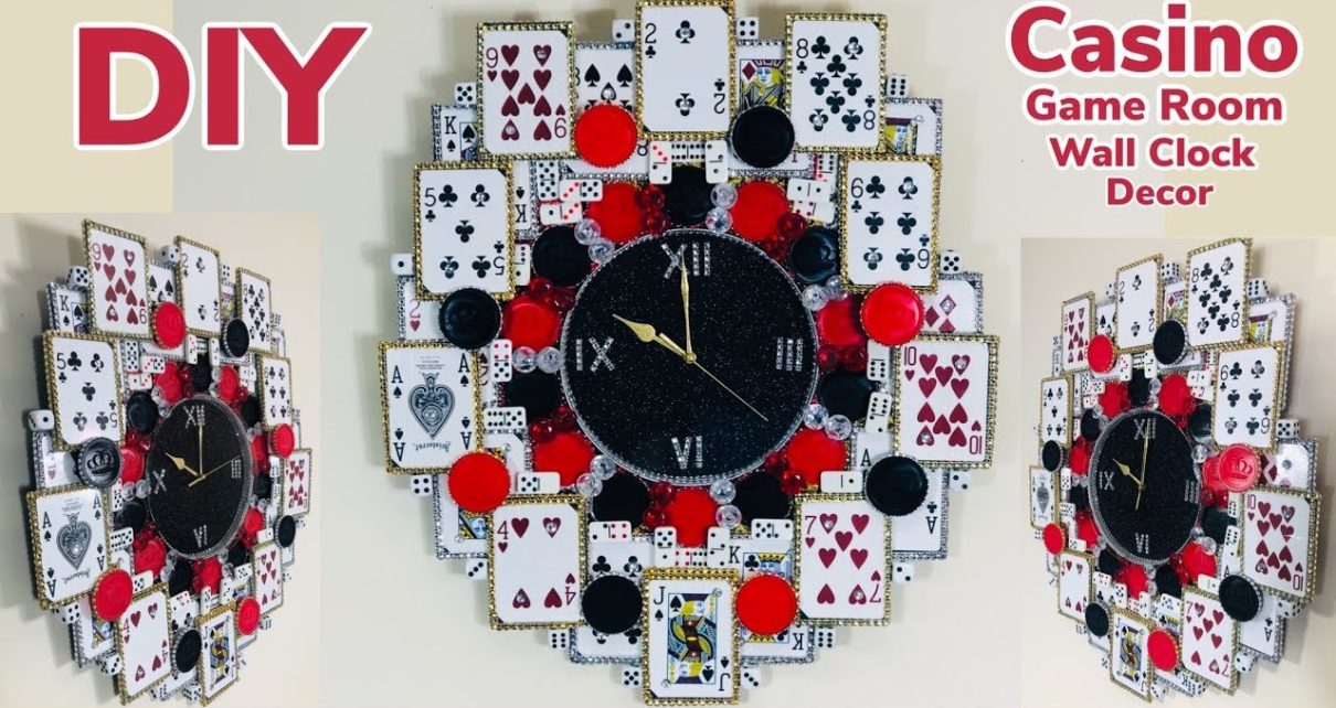 Dollar Tree DIY / Manualidades / Casino Game Room / Wall Clock Decor 2019