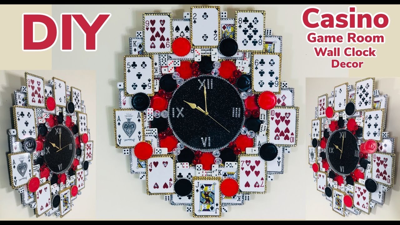 Dollar Tree DIY / Manualidades / Casino Game Room / Wall Clock Decor 2019