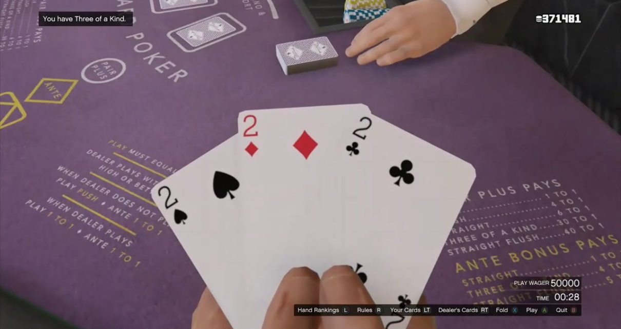 GTA Online Casino – Three of a Kind – Three Card Poker
