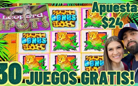 ? QUE LOCURA 30 JUEGOS GRATIS GIROS  Y REPITIO BONOS EN LA MAQUINA LEOPARD SPOTS HARRAHS CASINO