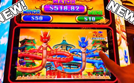 THE ALL NEW DRAGON'S LAW JACKPOTS!!!! – New Las Vegas Rampart Casino Konami Slot Machine Bonus