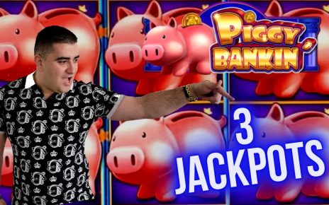 3 HANDPAY JACKPOTS On High Limit Piggy Bankin Slot Machine