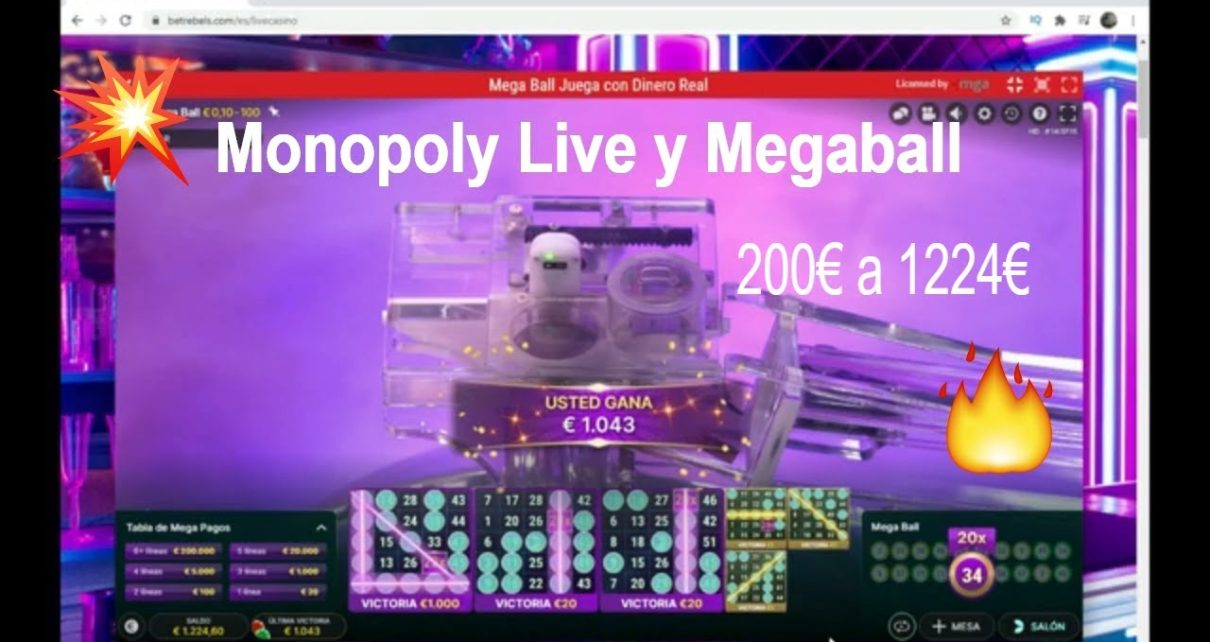 ? Monopoly Live and Megaball in Betrebels online casino / 200€ a 1224€ ???